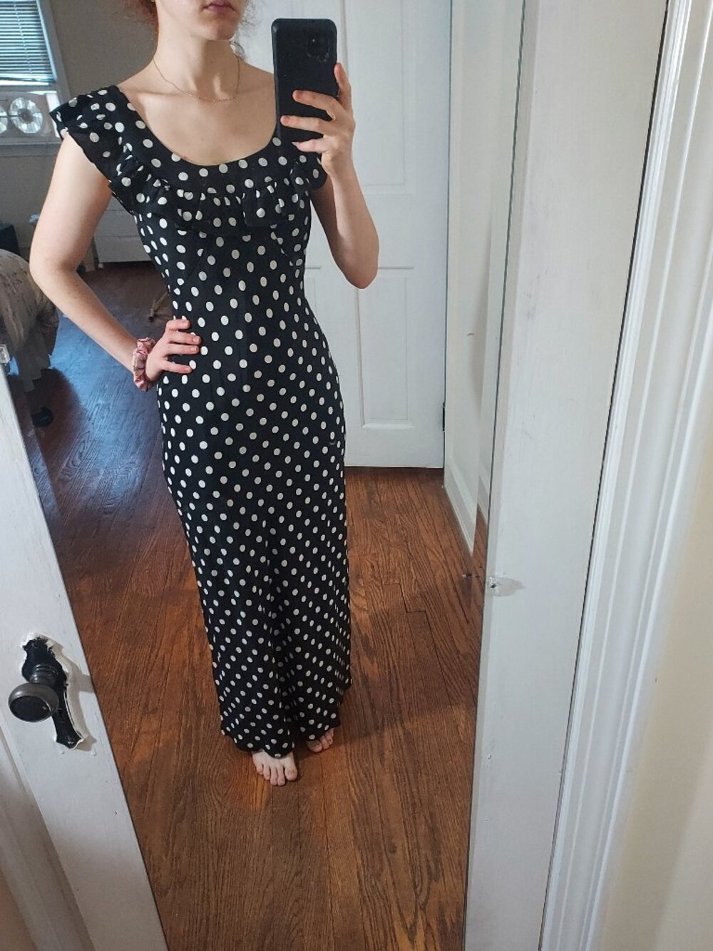 Realisation Par The Minnie Black White Polka Dot Short Sleeve Dress